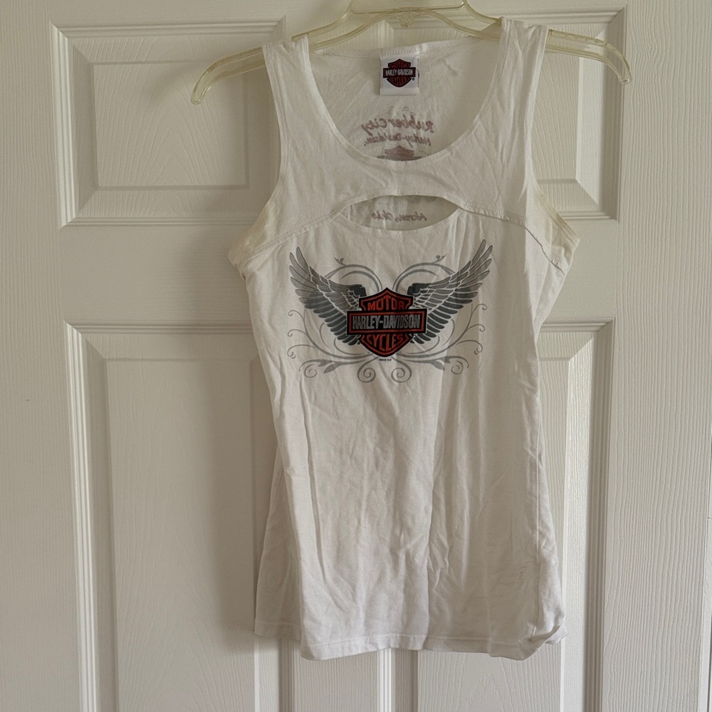 Harley-Davidson White Tank with Winged Logo